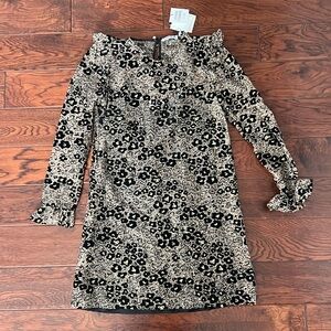 NWT/ Opening Ceremony Black/Gold Sheer Floral Dress/ Size 2